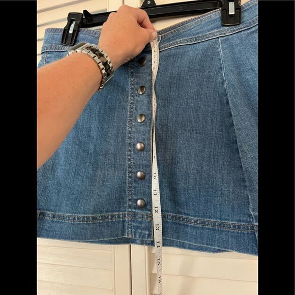 Free People front snap jean skirt - Picture 6 of 7